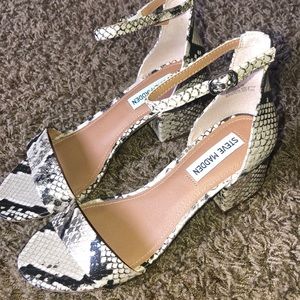 Steve Madden gold snakeskin heels